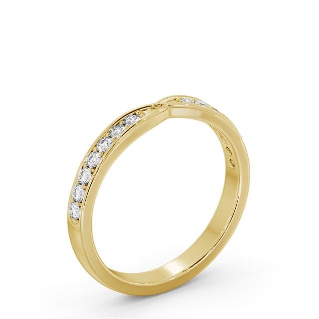 Sage Half Eternity Round  Lab Diamond Pinched Cross Over Design Ring